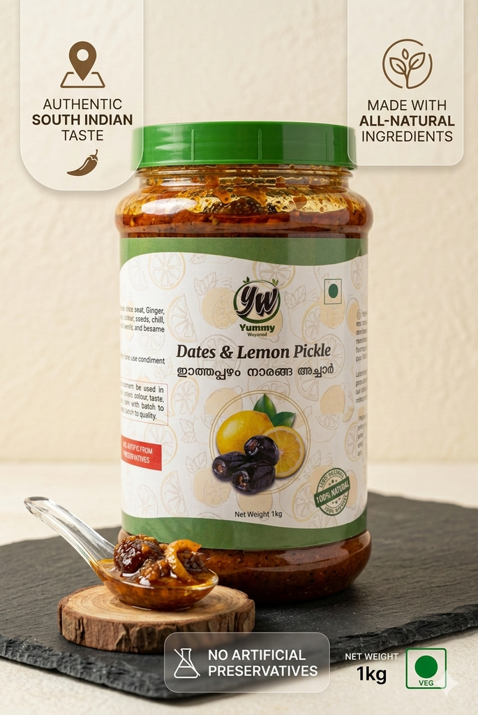 YW Dates and Lemon Pickle 1 Kg Bottle
